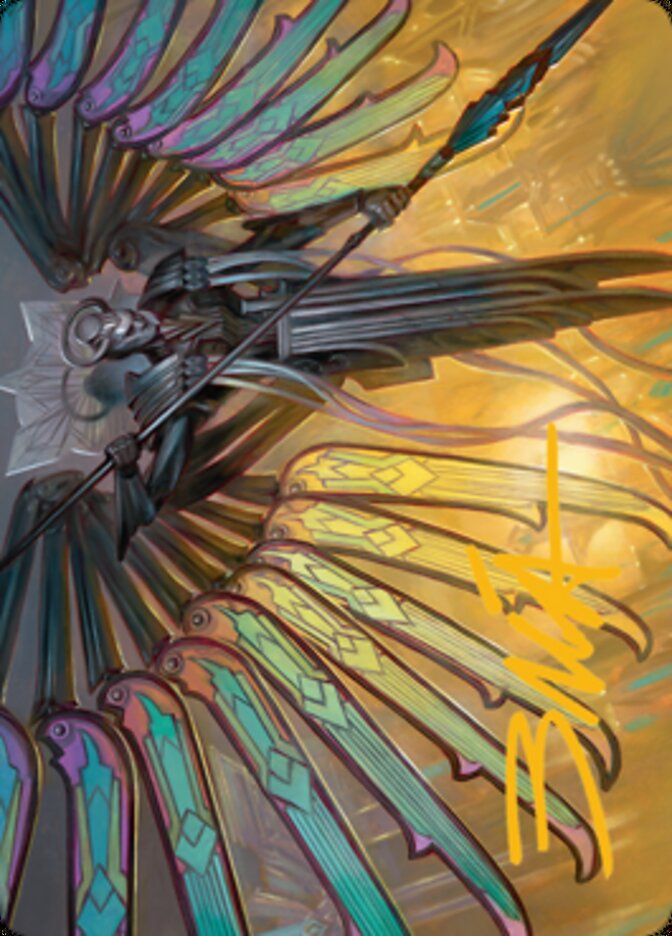 Paragon of Modernity Art Card (Gold-Stamped Signature) [Streets of New Capenna Art Series] MTG Single Magic: The Gathering | Red Claw Gaming