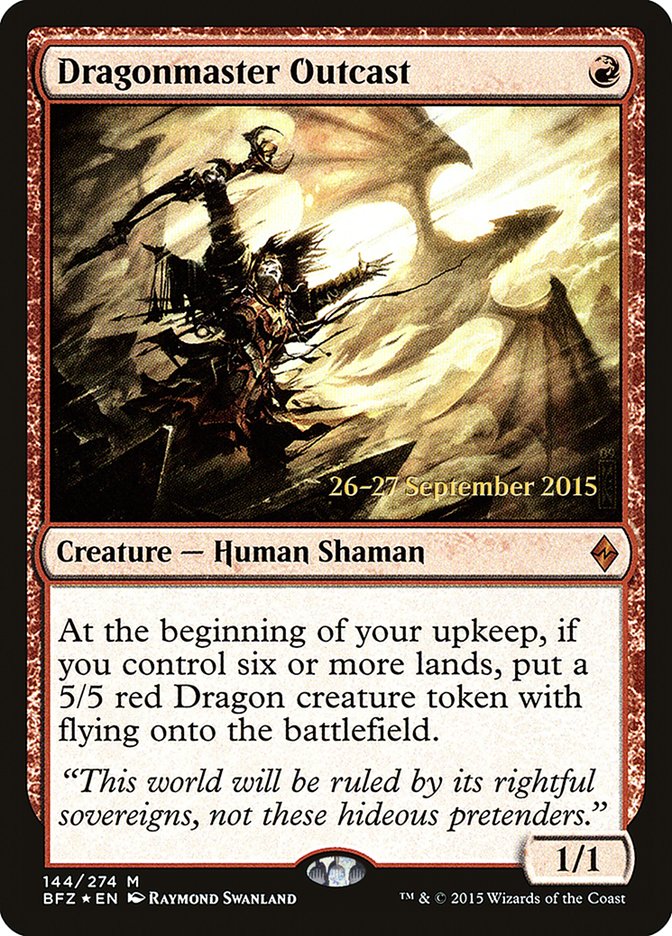 Dragonmaster Outcast [Battle for Zendikar Prerelease Promos] MTG Single Magic: The Gathering | Red Claw Gaming