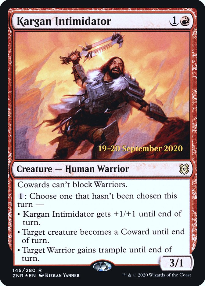 Kargan Intimidator [Zendikar Rising Prerelease Promos] MTG Single Magic: The Gathering | Red Claw Gaming