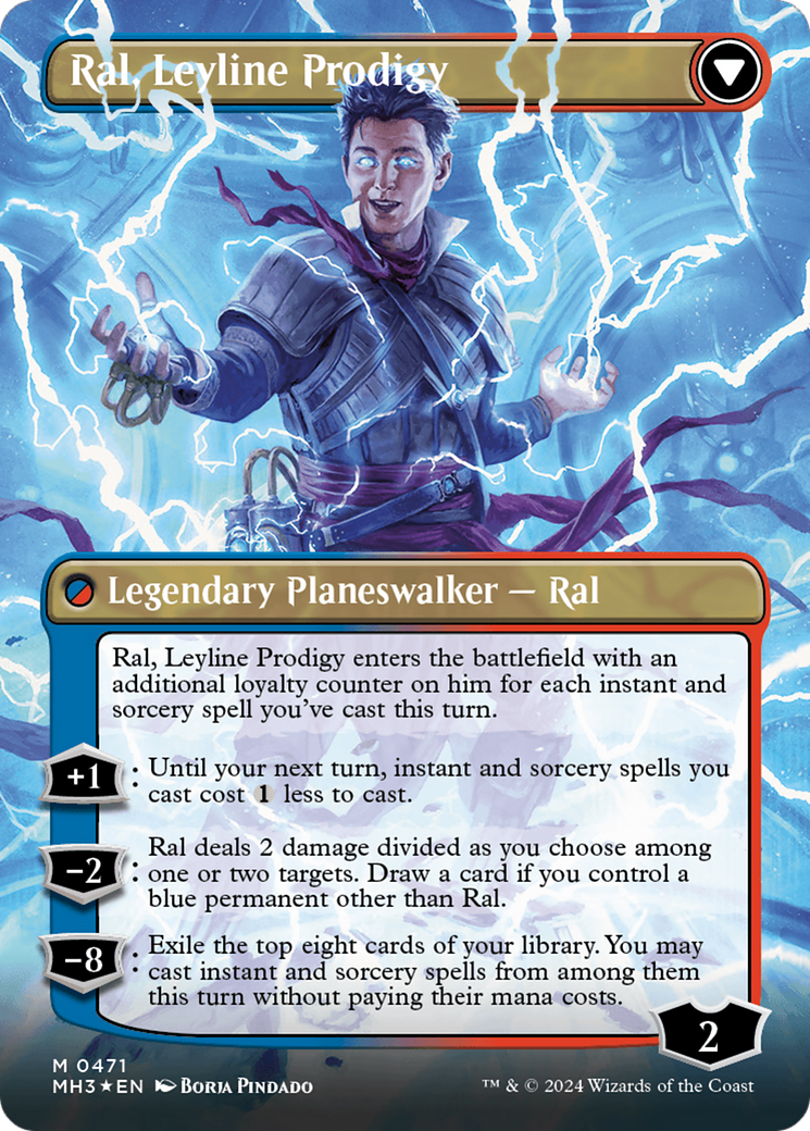 Ral, Monsoon Mage // Ral, Leyline Prodigy (Borderless) (Textured Foil) [Modern Horizons 3] MTG Single Magic: The Gathering    | Red Claw Gaming