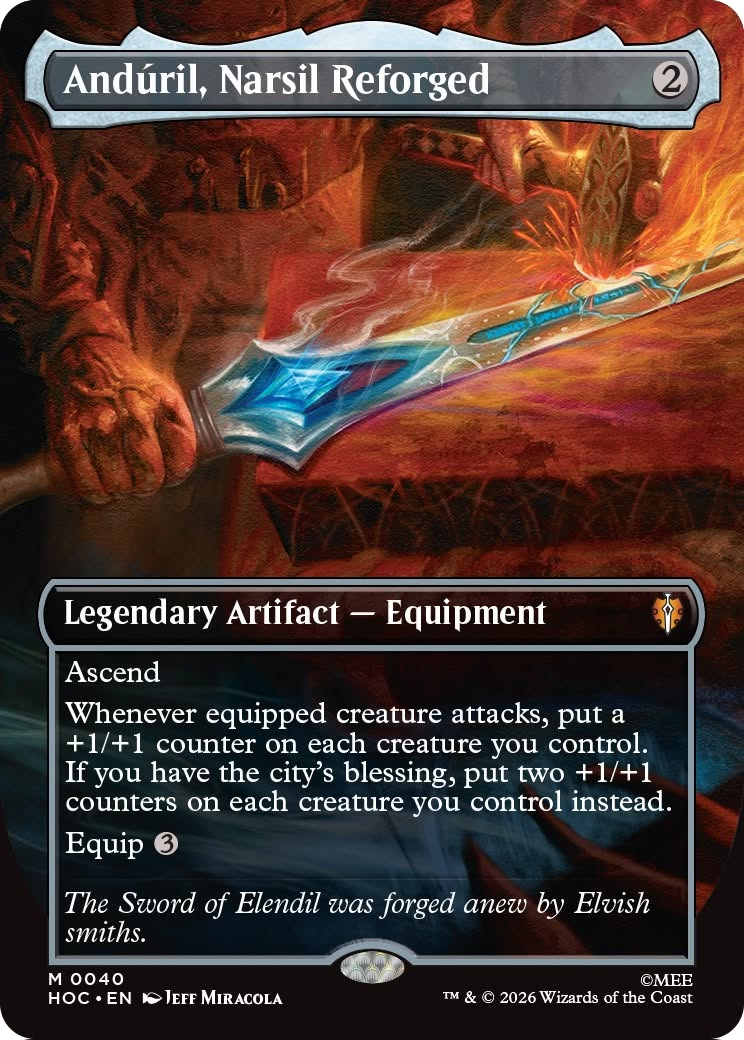 Anduril, Narsil Reforged (Borderless) [The Hobbit: Eternal-Legal] MTG Single Magic: The Gathering | Red Claw Gaming