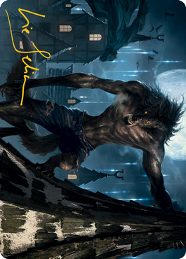 Stalking Predator Art Card (Gold-Stamped Signature) [Innistrad: Midnight Hunt Art Series] MTG Single Magic: The Gathering | Red Claw Gaming