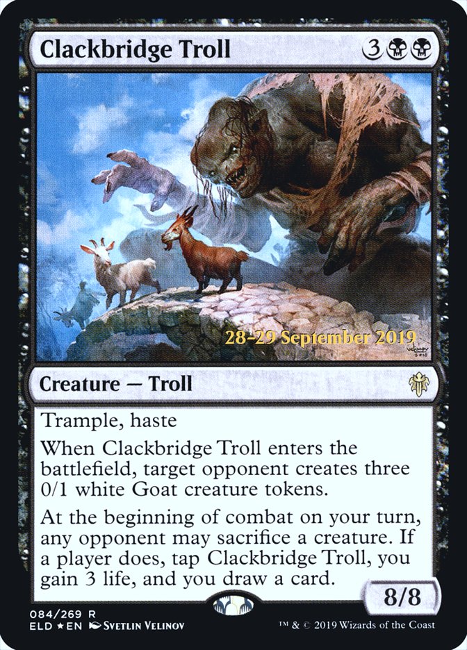 Clackbridge Troll [Throne of Eldraine Prerelease Promos] MTG Single Magic: The Gathering | Red Claw Gaming