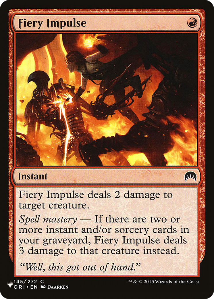 Fiery Impulse [The List] MTG Single Magic: The Gathering | Red Claw Gaming