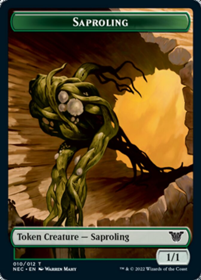 Saproling // Spirit (002) Double-Sided Token [Kamigawa: Neon Dynasty Commander Tokens] MTG Single Magic: The Gathering | Red Claw Gaming