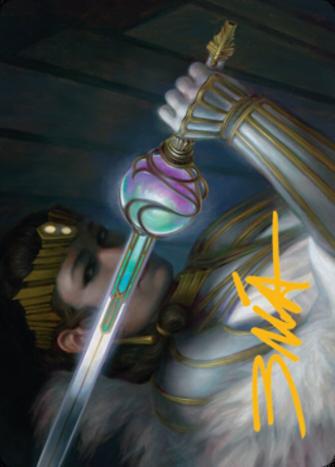 Luxior, Giada's Gift Art Card (Gold-Stamped Signature) [Streets of New Capenna Art Series] MTG Single Magic: The Gathering | Red Claw Gaming