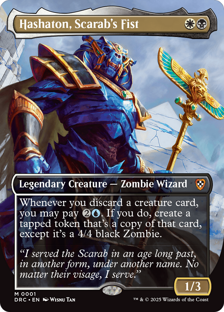 Hashaton, Scarab's Fist (Borderless) [Aetherdrift Commander] MTG Single Magic: The Gathering | Red Claw Gaming