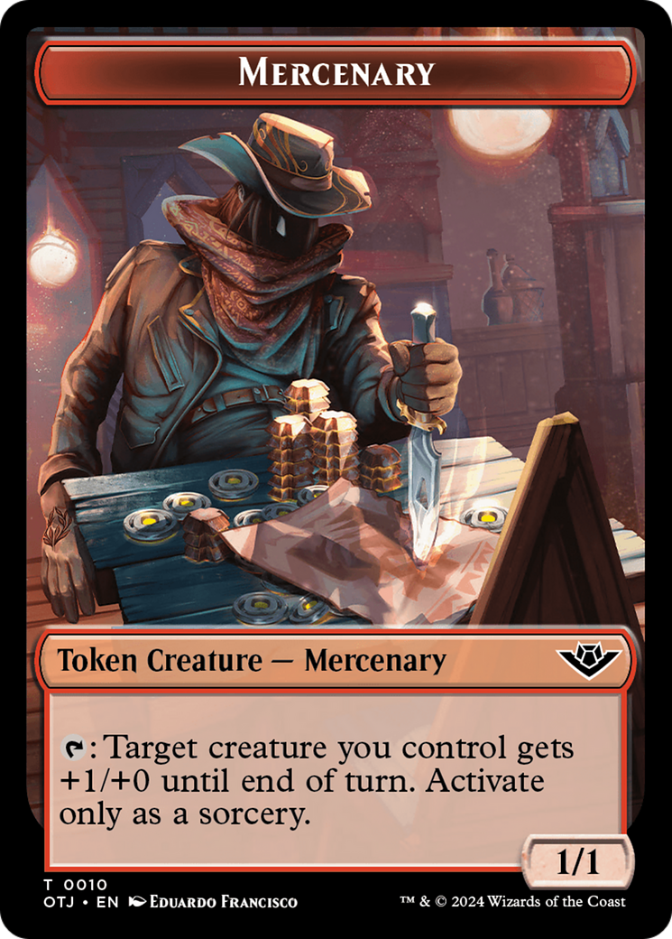 Mercenary // Beau Double-Sided Token [Outlaws of Thunder Junction Tokens] MTG Single Magic: The Gathering | Red Claw Gaming