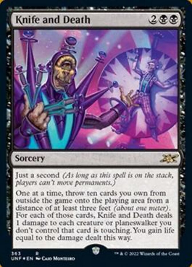 Knife and Death (Galaxy Foil) [Unfinity] MTG Single Magic: The Gathering    | Red Claw Gaming