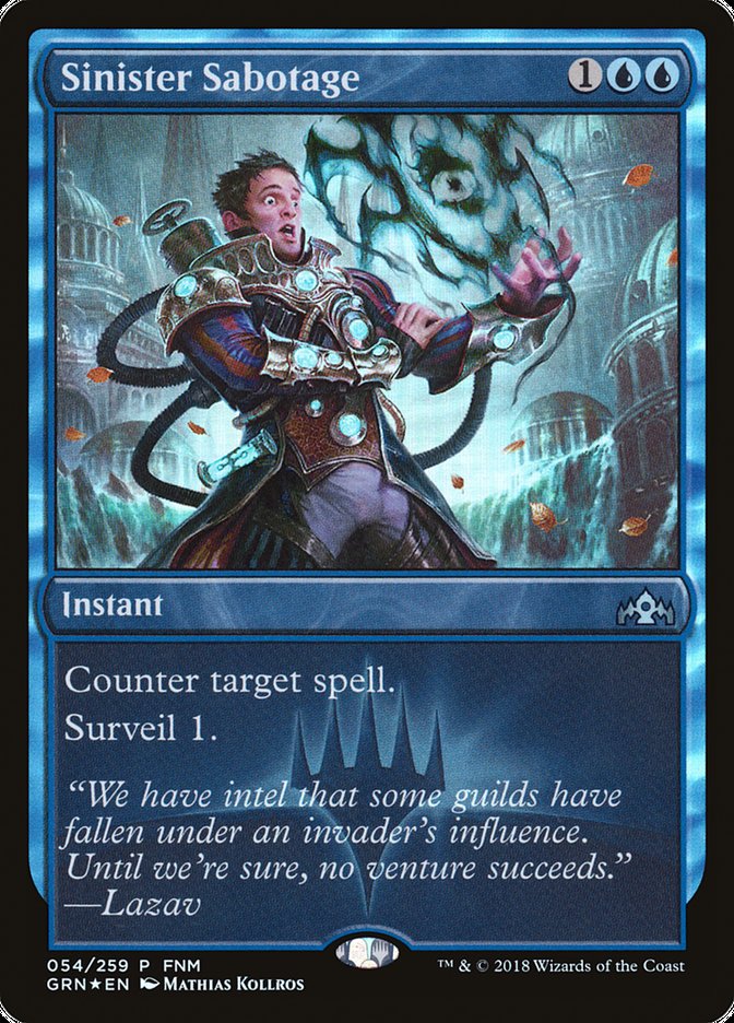 Sinister Sabotage (FNM) [Guilds of Ravnica Promos] MTG Single Magic: The Gathering | Red Claw Gaming