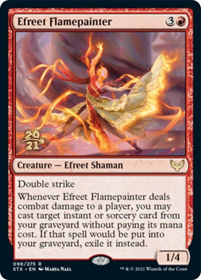 Efreet Flamepainter [Strixhaven: School of Mages Prerelease Promos] MTG Single Magic: The Gathering | Red Claw Gaming