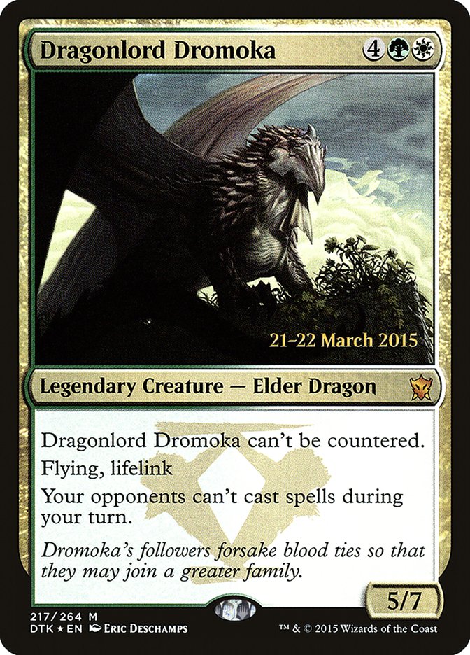 Dragonlord Dromoka [Dragons of Tarkir Prerelease Promos] MTG Single Magic: The Gathering | Red Claw Gaming