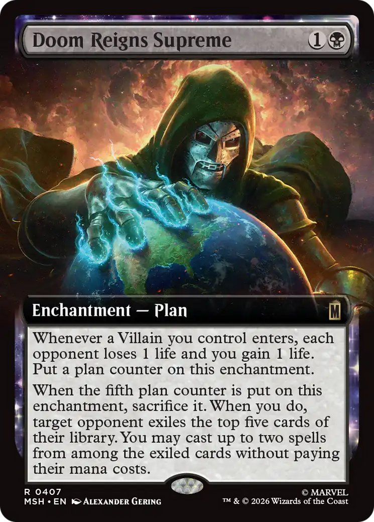 Doom Reigns Supreme (Extended Art) [Marvel Super Heroes] MTG Single Magic: The Gathering | Red Claw Gaming