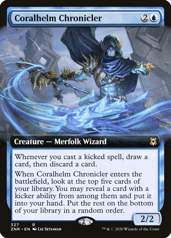 Coralhelm Chronicler (Extended Art) [Zendikar Rising] MTG Single Magic: The Gathering | Red Claw Gaming
