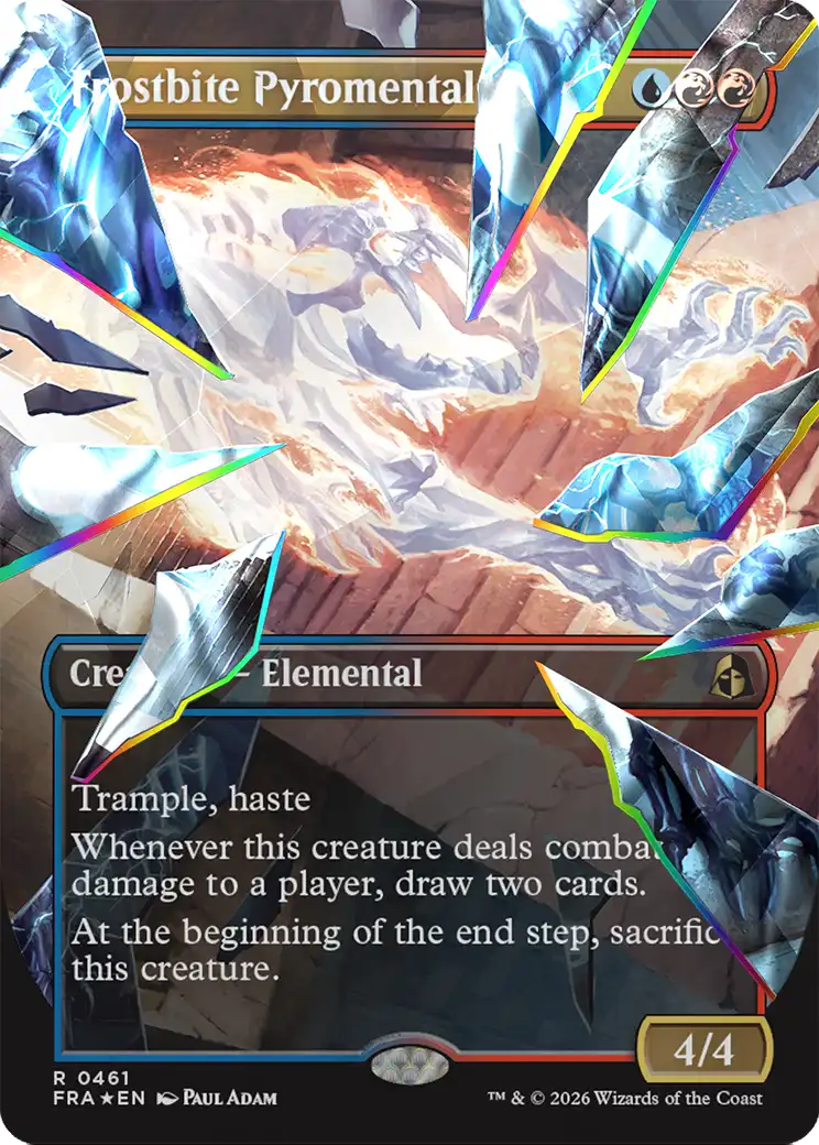 Frostbite Pyromental (Borderless) (Facet Foil) [Reality Fracture] | Red Claw Gaming