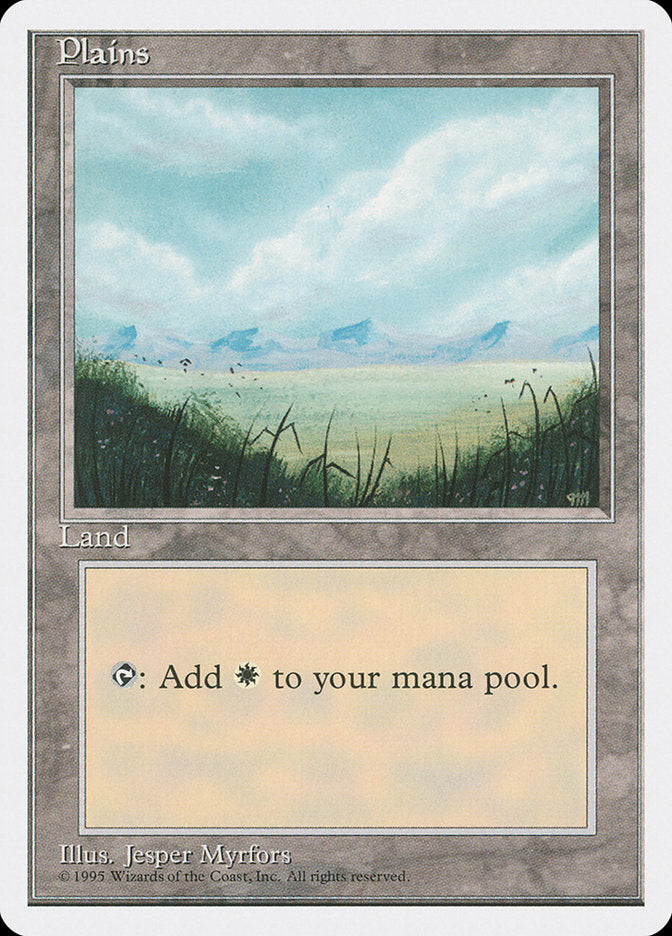 Plains (No Trees / Signature on Right) [Fourth Edition] MTG Single Magic: The Gathering | Red Claw Gaming