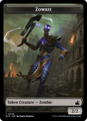 Elf Knight // Zombie Double-Sided Token [Ravnica Remastered Tokens] MTG Single Magic: The Gathering | Red Claw Gaming