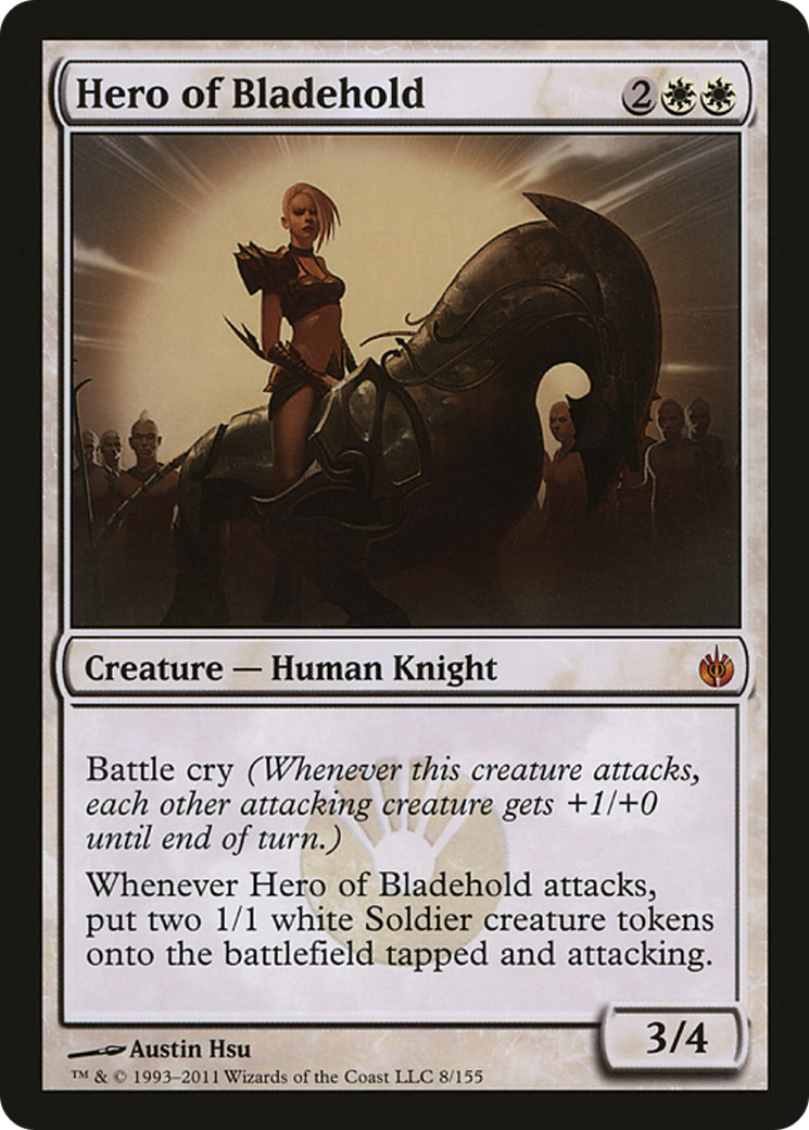 Hero of Bladehold (Mirrodin Besieged) (Oversized) [Oversize Cards] MTG Single Magic: The Gathering | Red Claw Gaming