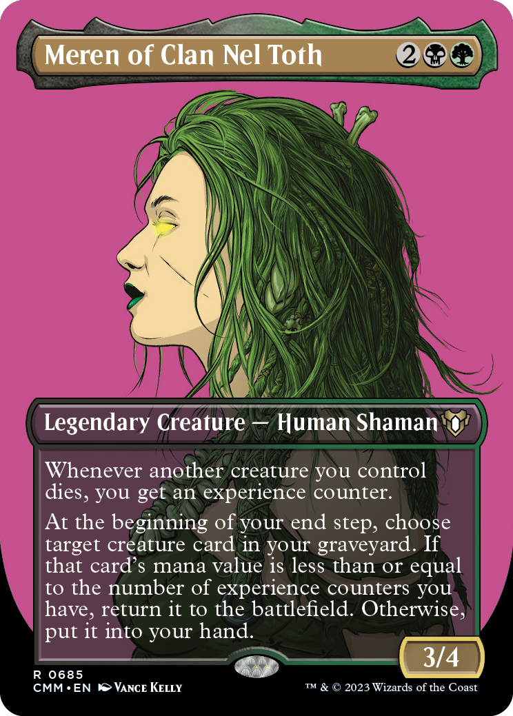 Meren of Clan Nel Toth (Borderless Profile) [Commander Masters] MTG Single Magic: The Gathering | Red Claw Gaming