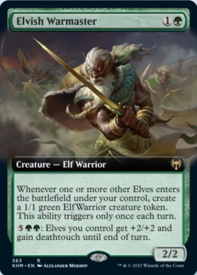Elvish Warmaster (Extended Art) [Kaldheim] MTG Single Magic: The Gathering | Red Claw Gaming