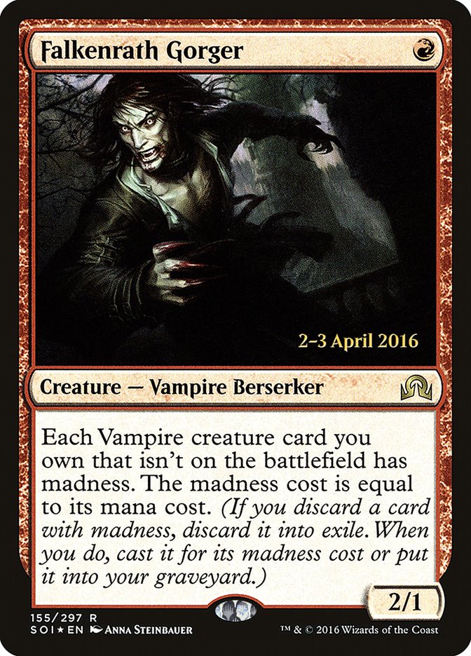 Falkenrath Gorger [Shadows over Innistrad Prerelease Promos] MTG Single Magic: The Gathering | Red Claw Gaming
