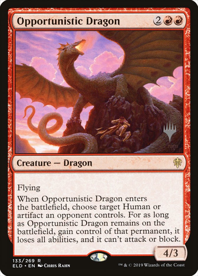 Opportunistic Dragon (Promo Pack) [Throne of Eldraine Promos] MTG Single Magic: The Gathering | Red Claw Gaming