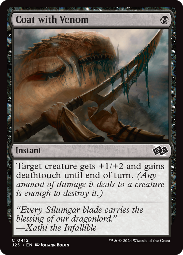 Coat with Venom [Foundations Jumpstart] MTG Single Magic: The Gathering | Red Claw Gaming