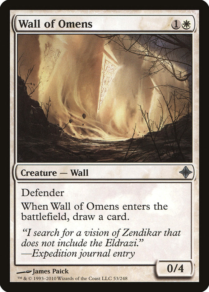 Wall of Omens [Rise of the Eldrazi] MTG Single Magic: The Gathering | Red Claw Gaming