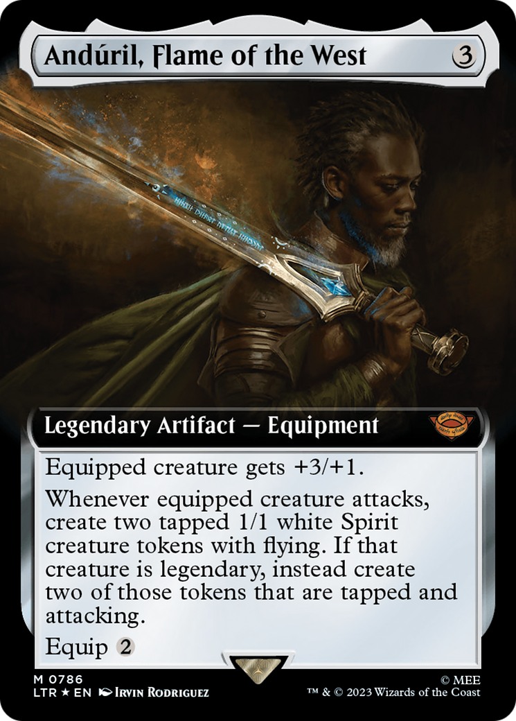 Anduril, Flame of the West (Extended Art) (Surge Foil) [The Lord of the Rings: Tales of Middle-Earth] MTG Single Magic: The Gathering | Red Claw Gaming