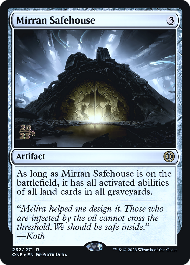 Mirran Safehouse [Phyrexia: All Will Be One Prerelease Promos] MTG Single Magic: The Gathering | Red Claw Gaming