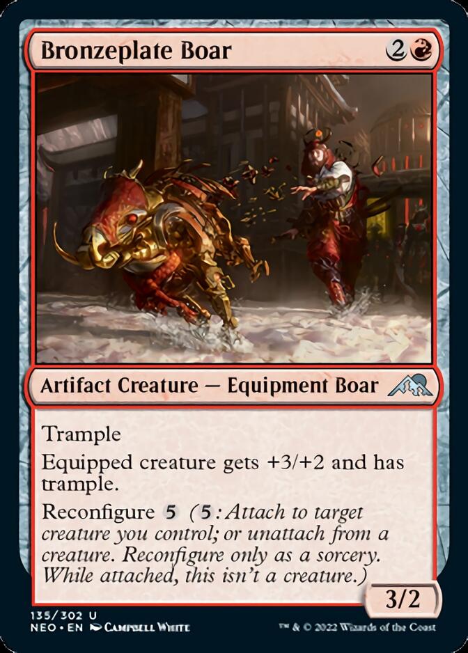 Bronzeplate Boar [Kamigawa: Neon Dynasty] MTG Single Magic: The Gathering    | Red Claw Gaming