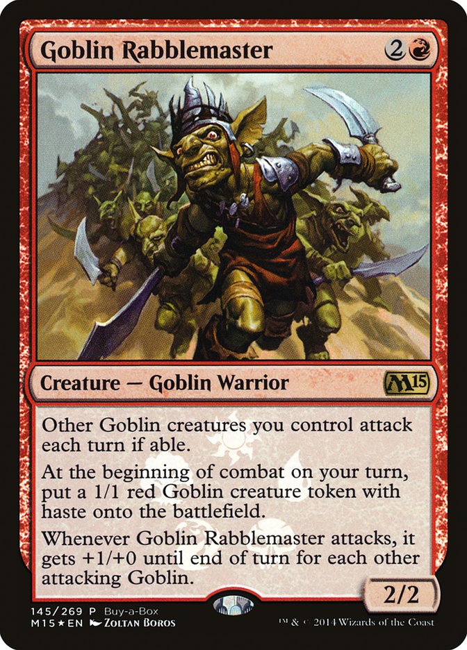 Goblin Rabblemaster (Buy-A-Box) [Magic 2015 Promos] MTG Single Magic: The Gathering | Red Claw Gaming