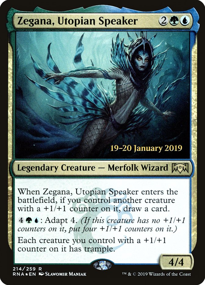 Zegana, Utopian Speaker [Ravnica Allegiance Prerelease Promos] MTG Single Magic: The Gathering | Red Claw Gaming