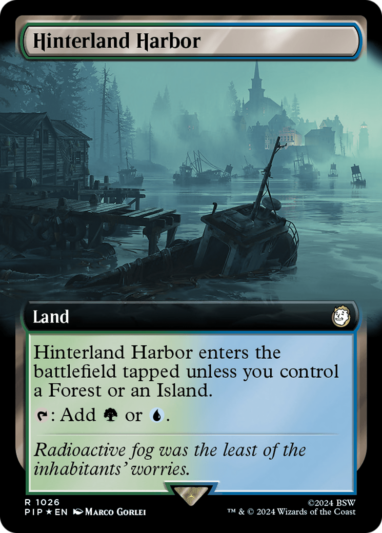 Hinterland Harbor (Extended Art) (Surge Foil) [Fallout] MTG Single Magic: The Gathering    | Red Claw Gaming