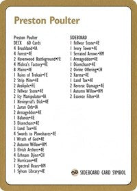1996 Preston Poulter Decklist Card [World Championship Decks] MTG Single Magic: The Gathering | Red Claw Gaming