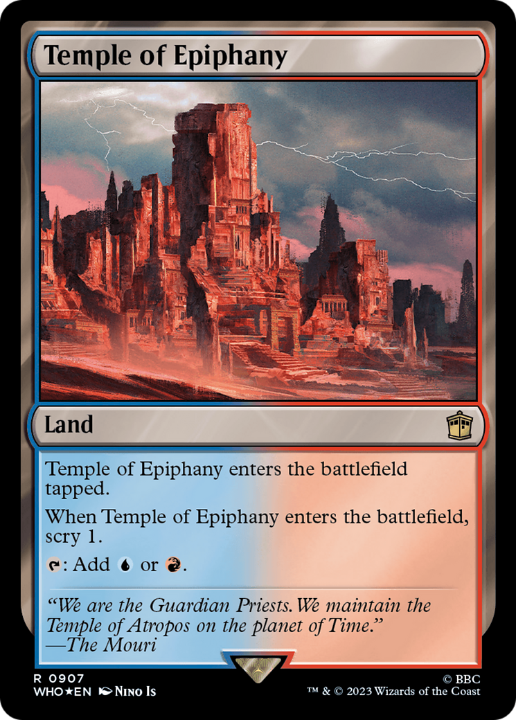 Temple of Epiphany (Surge Foil) [Doctor Who] MTG Single Magic: The Gathering | Red Claw Gaming