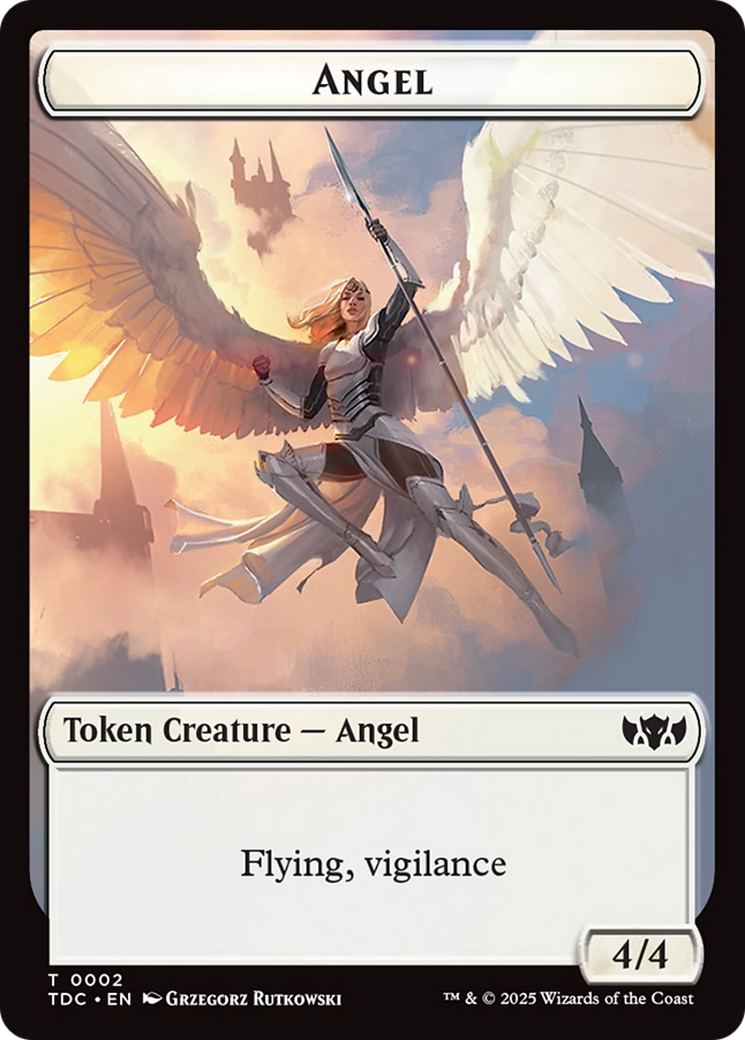 Angel // Spirit Double-Sided Token [Tarkir: Dragonstorm Commander Tokens] MTG Single Magic: The Gathering | Red Claw Gaming