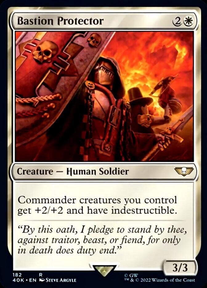Bastion Protector (Surge Foil) [Warhammer 40,000] MTG Single Magic: The Gathering | Red Claw Gaming