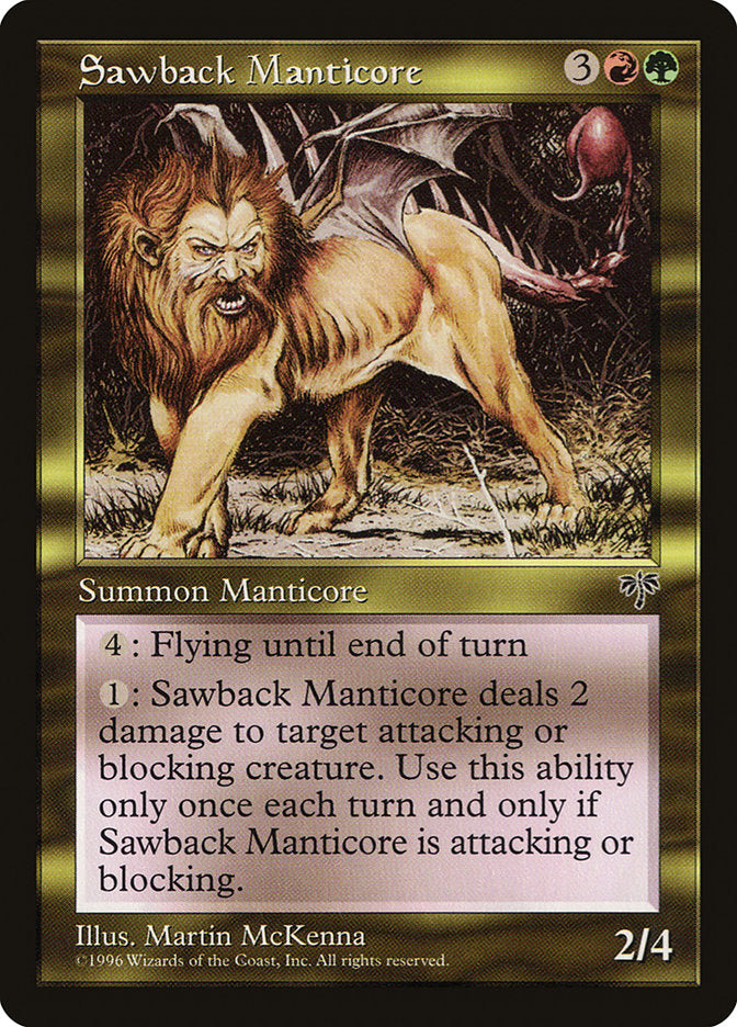 Sawback Manticore [Mirage] MTG Single Magic: The Gathering | Red Claw Gaming