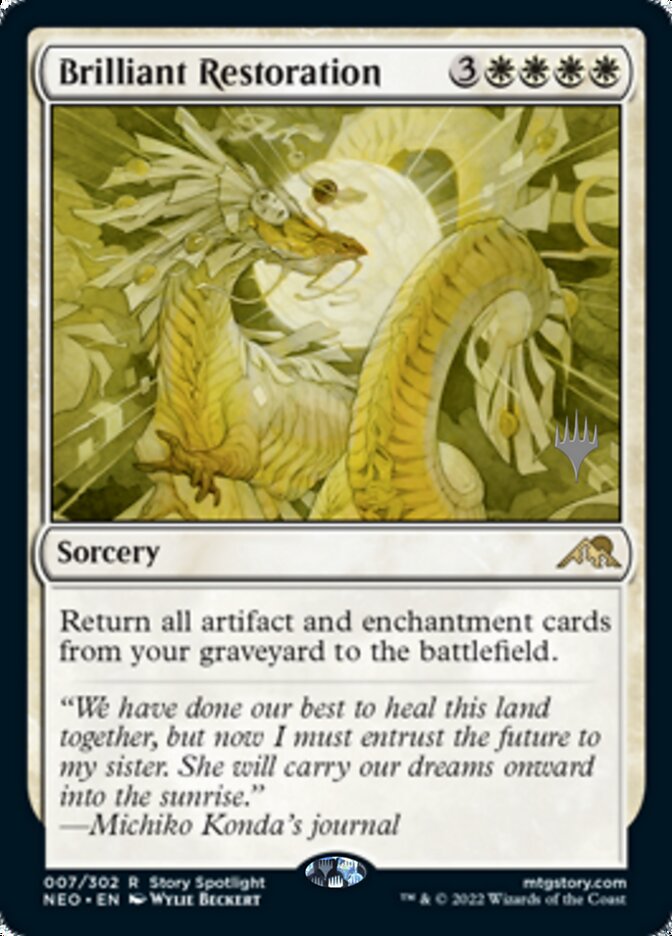 Brilliant Restoration (Promo Pack) [Kamigawa: Neon Dynasty Promos] MTG Single Magic: The Gathering | Red Claw Gaming