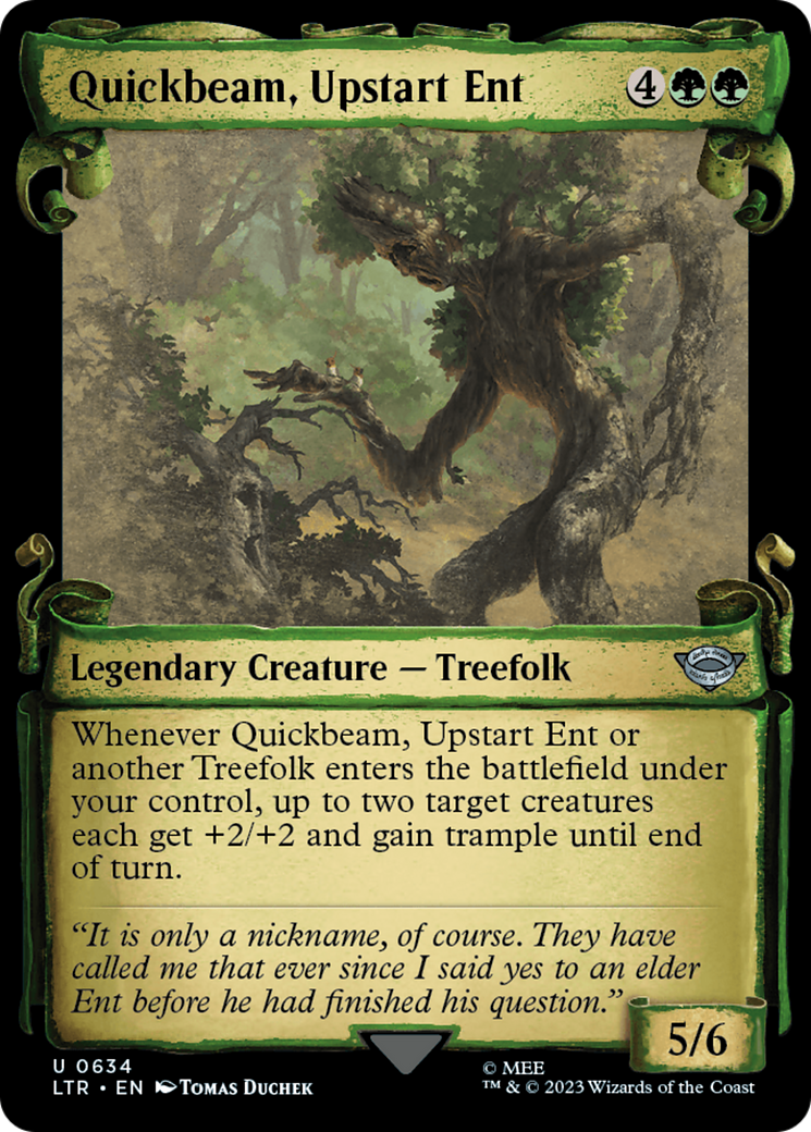 Quickbeam, Upstart Ent [The Lord of the Rings: Tales of Middle-Earth Showcase Scrolls] MTG Single Magic: The Gathering | Red Claw Gaming