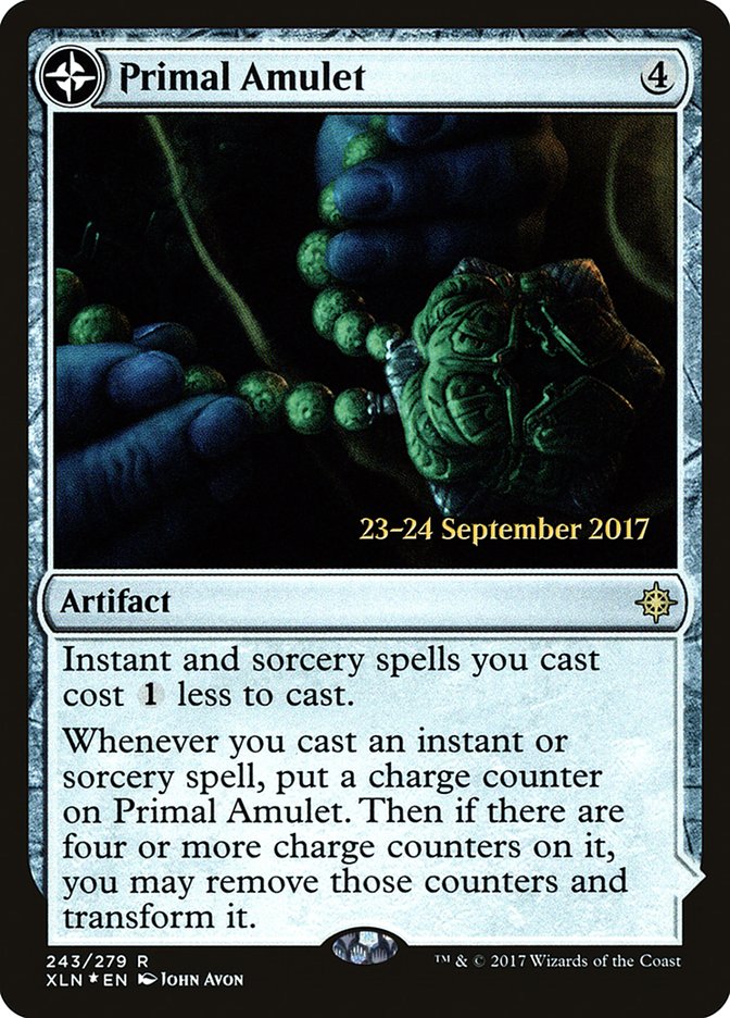 Primal Amulet // Primal Wellspring [Ixalan Prerelease Promos] MTG Single Magic: The Gathering | Red Claw Gaming