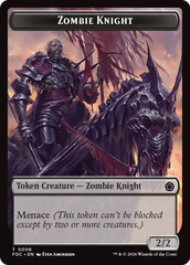 Zombie // Zombie Knight Double-Sided Token [Foundations Commander Tokens] | Red Claw Gaming