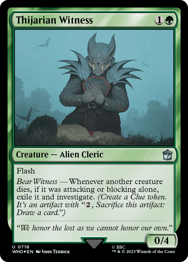 Thijarian Witness (Surge Foil) [Doctor Who] MTG Single Magic: The Gathering | Red Claw Gaming