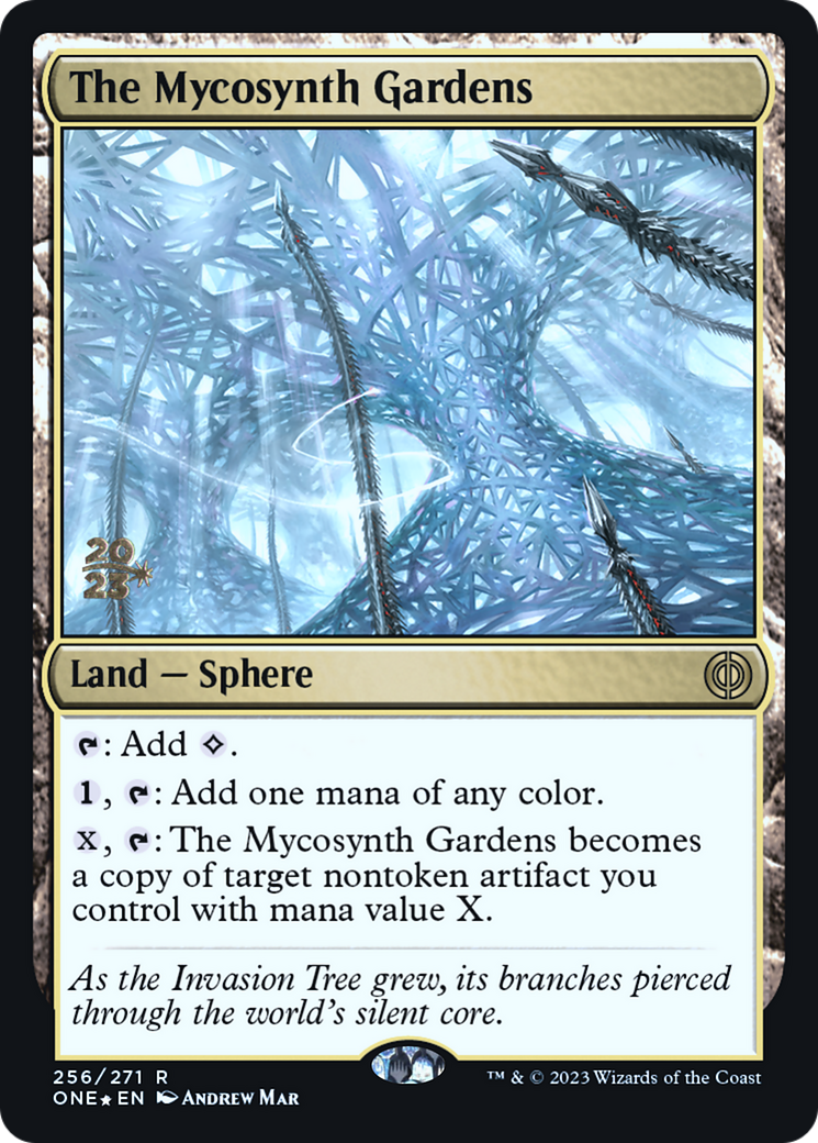 The Mycosynth Gardens [Phyrexia: All Will Be One Prerelease Promos] MTG Single Magic: The Gathering | Red Claw Gaming