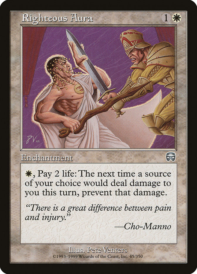 Righteous Aura [Mercadian Masques] MTG Single Magic: The Gathering | Red Claw Gaming