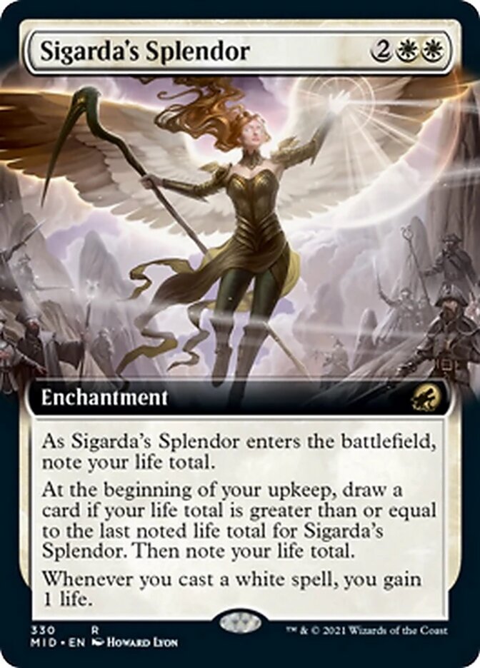 Sigarda's Splendor (Extended Art) [Innistrad: Midnight Hunt] MTG Single Magic: The Gathering | Red Claw Gaming