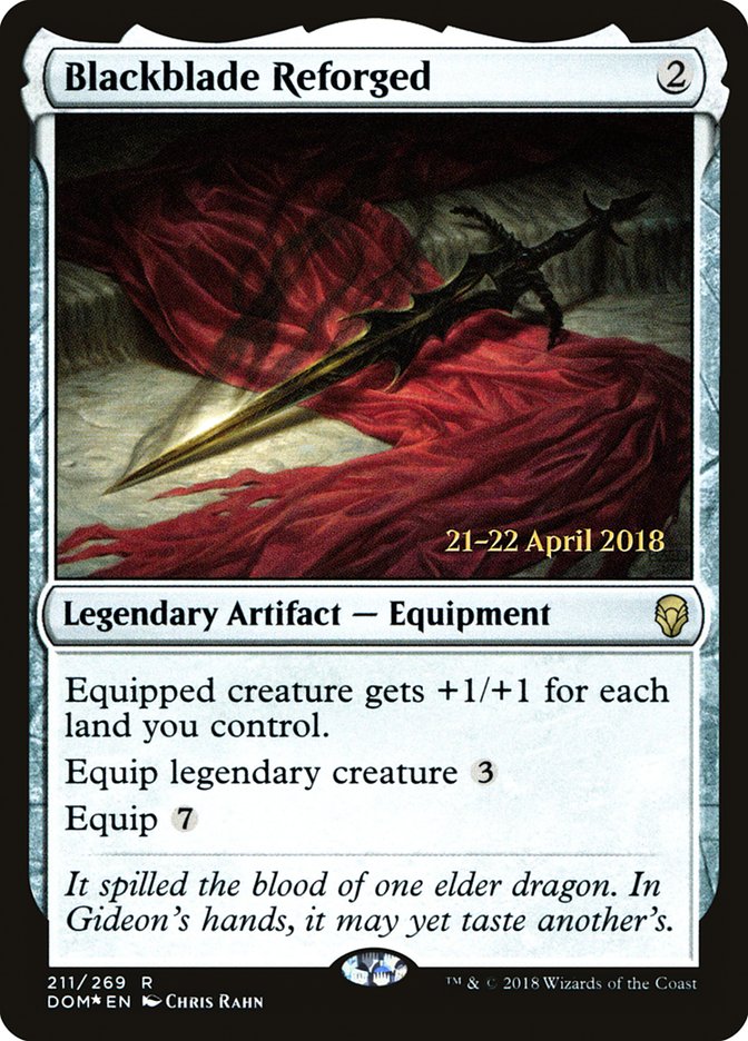 Blackblade Reforged [Dominaria Prerelease Promos] MTG Single Magic: The Gathering | Red Claw Gaming
