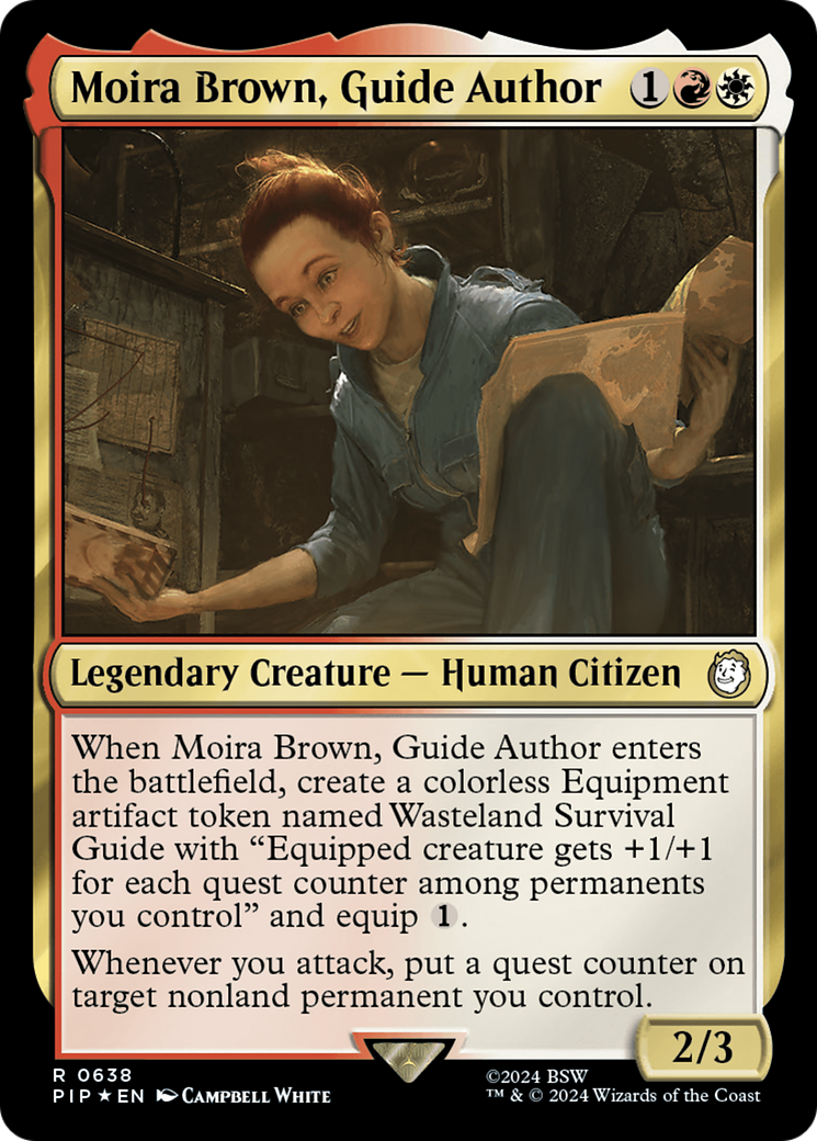 Moira Brown, Guide Author (Surge Foil) [Fallout] MTG Single Magic: The Gathering | Red Claw Gaming