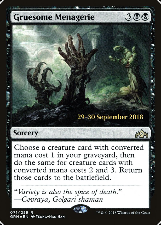 Gruesome Menagerie [Guilds of Ravnica Prerelease Promos] MTG Single Magic: The Gathering | Red Claw Gaming
